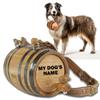 Personalized St Bernard Whiskey Barrel Collar for Dog, 1/2 Liter Oak Aging Barrel Dispenser for Saint Bernard Dogs with Adjustable, Real Leather Harness Strap view 1