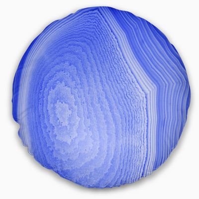 Designart Dark Blue Agate Structure' Abstract Throw Cushion Pillow Cover for Living Room, Sofa 20" Round