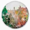 Designart Colorful City Watercolor' Landscape Throw Living Room, Sofa, High Quality Pillow Insert + Cushion Cover Printed On Both Side 20" Round view 1