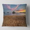Designart Trodden Sand on Beach at Sunset' Seashore Throw Living Room, Sofa, High Quality Pillow Insert + Cushion Cover Printed On Both Side 18 in. x 18 in view 1