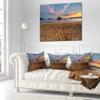 Designart Trodden Sand on Beach at Sunset' Seashore Throw Living Room, Sofa, High Quality Pillow Insert + Cushion Cover Printed On Both Side 18 in. x 18 in view 2