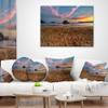 Designart Trodden Sand on Beach at Sunset' Seashore Throw Living Room, Sofa, High Quality Pillow Insert + Cushion Cover Printed On Both Side 18 in. x 18 in view 3