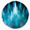Designart Blue Fractal Crystals Design' Abstract Throw Living Room, Sofa, High Quality Pillow Insert + Cushion Cover Printed on Both Side 20 Inches Round view 1