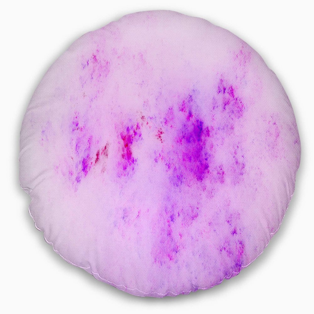 Designart Blur Light Pink Sky with Stars' Abstract Throw Living Room, Sofa, High Quality Pillow Insert + Cushion Cover Printed on Both Side 20 Inches Round