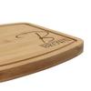 BambooMN Custom Laser Engraved Bamboo Cutting Board - Letter Script Monogram Thin - 1 Piece - 11.75" x 8.63" x 0.4" (Grooved w/hole) view 1