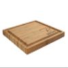 BambooMN Custom Laser Engraved Bamboo Cutting Board - Letter Script Monogram Thin - 1 Piece - 11" x 11" x 0.75" (Grooved) - Customized Personalized Kitchen Gift for Couples, Weddings, Closing view 2