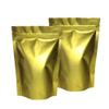 QQ Studio Pack of 100 Matte/Glossy Color Stand-Up Foil Resealable Zipper Pouches (3.3" x 5.1", Matte Gold) view 1