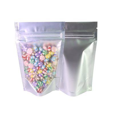 QQ Studio Pack of 100 Translucent/Silver/Color Stand-Up Resealable Zipper Pouch (4.7" x 7.1", Matte Silver)