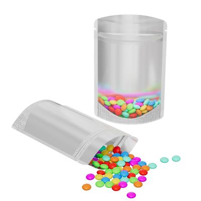 QQ Studio Pack of 100 Translucent/Silver/Color Stand-Up Resealable Zipper Pouch (3.9" x 5.9", Matte Silver)