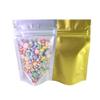 QQ Studio Pack of 100 Translucent/Silver/Color Stand-Up Resealable Zipper Pouch (4.7" x 7.1", Matte Gold) view 1