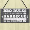 RED OCEAN BBQ Barbecue Rules Garden Wall Plaque Pub Bar Home Sign Man Cave Friendship Gift For Him view 2