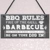 RED OCEAN BBQ Barbecue Rules Garden Wall Plaque Pub Bar Home Sign Man Cave Friendship Gift For Him view 3