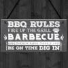 RED OCEAN BBQ Barbecue Rules Garden Wall Plaque Pub Bar Home Sign Man Cave Friendship Gift For Him view 4