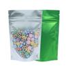 QQ Studio Pack of 100 Translucent/Silver/Color Stand-Up Resealable Zipper Pouch (3.9" x 5.9", Matte Green) view 1