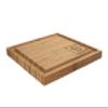 BambooMN Custom Laser Engraved Bamboo Cutting Board - Initial Block Light - 1 Piece - 11" x 11" x 0.75" (Grooved) view 2