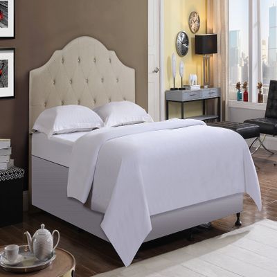 Container Furniture Direct Angela Linen Upholstered Headboard, Beige