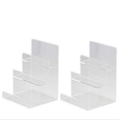 2pcs Clear Acrylic Wallet Display Stand Holder Purse Display Stand (3-Tier)
