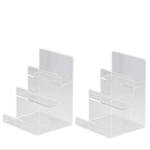 2pcs Clear Acrylic Wallet Display Stand Holder Purse Display Stand (3-Tier)