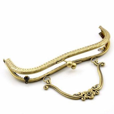 elpishop 1 Metal Frames Snap Clasp Large Style Purse Antiqued Brass 8 x 6