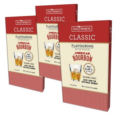 3x Still Spirits Classic American Bourbon Premium Essence Flavours 2.25L