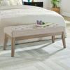 24KF Velvet Upholstered Buttons Tufted Entryway Bench with Solid Wood Leg,Bed Bench Ottoman with Padded Seat,5034-Taupe view 1