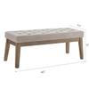 24KF Velvet Upholstered Buttons Tufted Entryway Bench with Solid Wood Leg,Bed Bench Ottoman with Padded Seat,5034-Taupe view 2