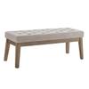 24KF Velvet Upholstered Buttons Tufted Entryway Bench with Solid Wood Leg,Bed Bench Ottoman with Padded Seat,5034-Taupe view 3