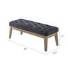 24KF Velvet Upholstered Buttons Tufted Entryway Bench with Solid Wood Leg,Bed Bench Ottoman with Padded Seat,5034-Midnight view 2