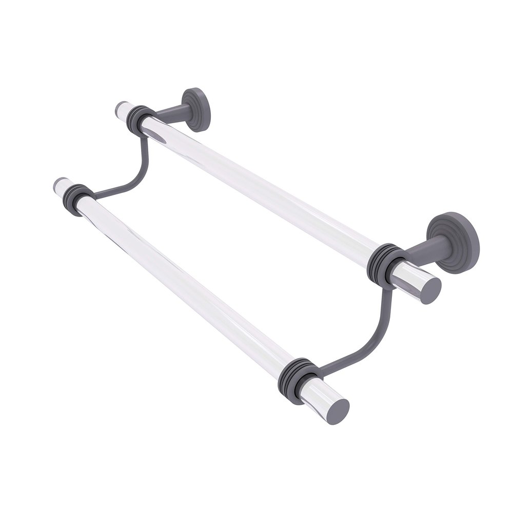 Allied Brass PB-72D-18 Pacific Beach Collection 18 Inch Double Dotted Accents Towel Bar, Matte Gray