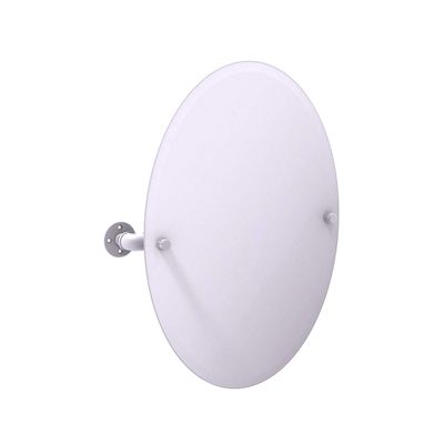 Allied Brass Pipeline Collection Frameless Oval Mounted Tilt Wall Mirror, Matte White