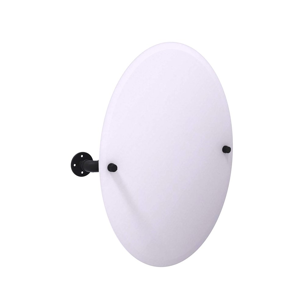 Allied Brass Pipeline Collection Frameless Oval Mounted Tilt Wall Mirror, Matte Black