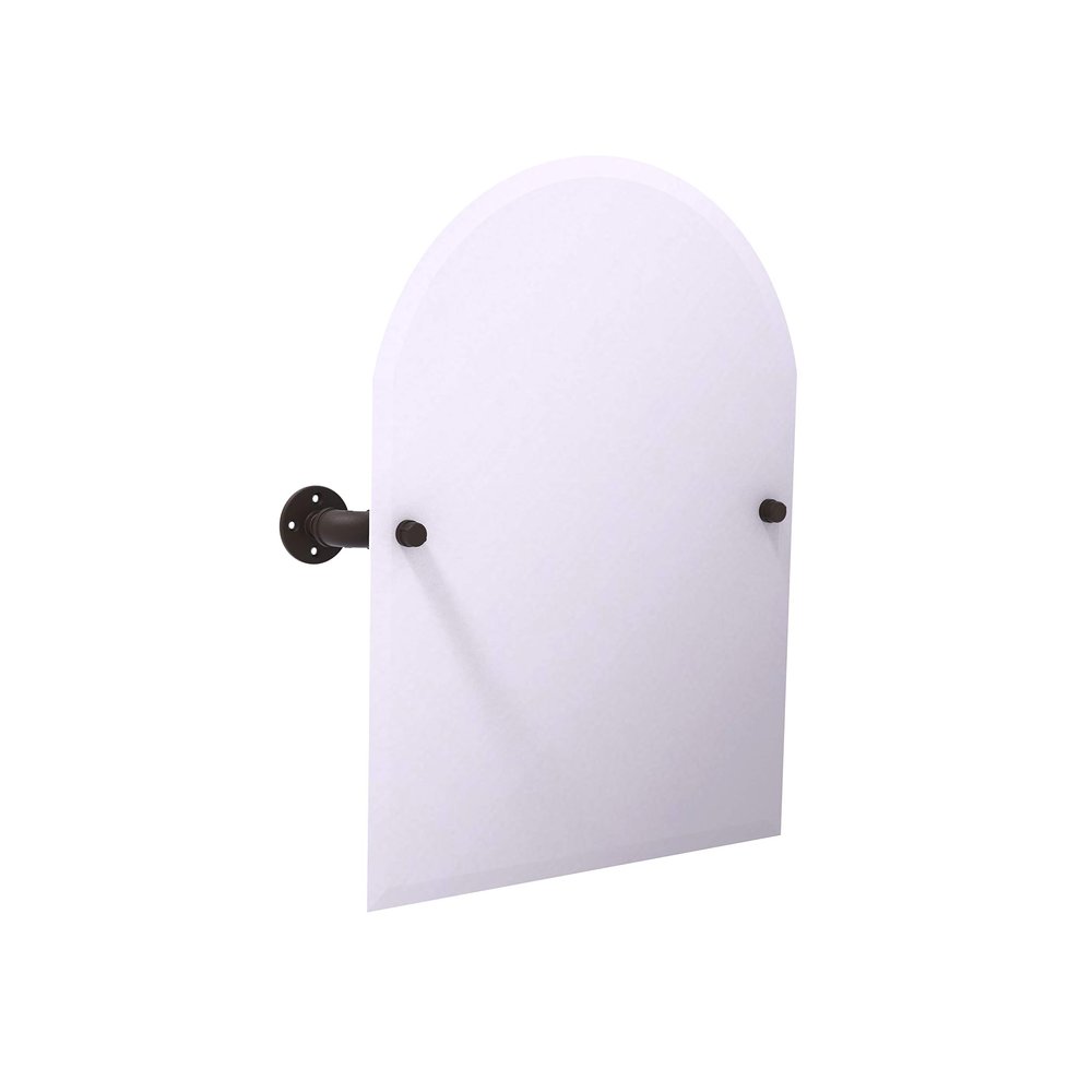 Allied Brass P-350-TM94-BKM Pipeline Collection Frameless Arched Top Wall Mounted Tilt Mirror, Matte Black