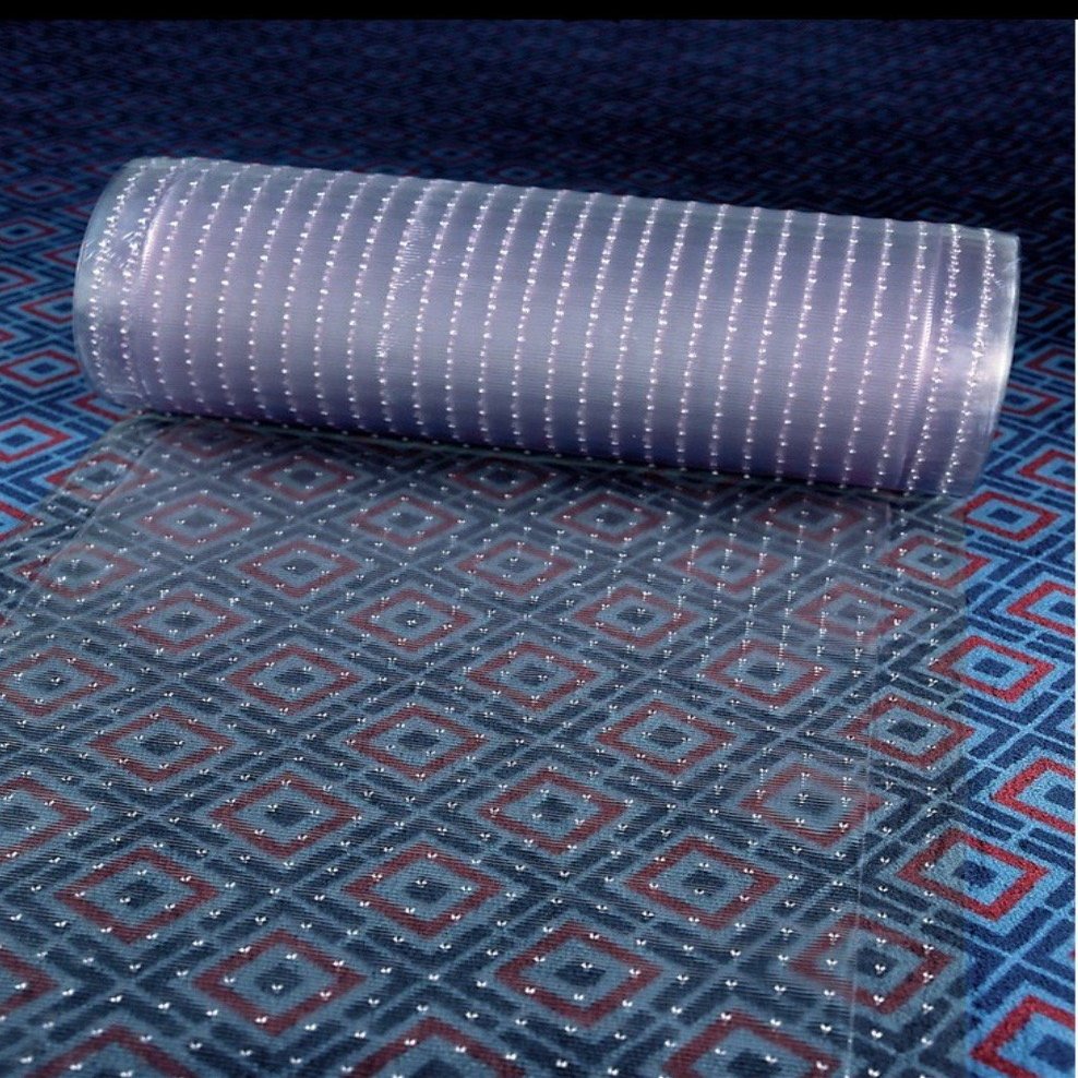 Clear Plastic Runner Rug Carpet Protector Mat Ribbed Multi-Grip (Clear Plastic, 26" in x 25'FT)