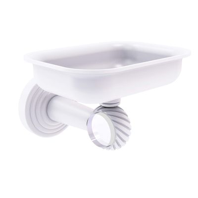 Allied Brass PB-32T Pacific Beach Collection Wall Mounted Holder with Twisted Accents Soap Dish, Matte White