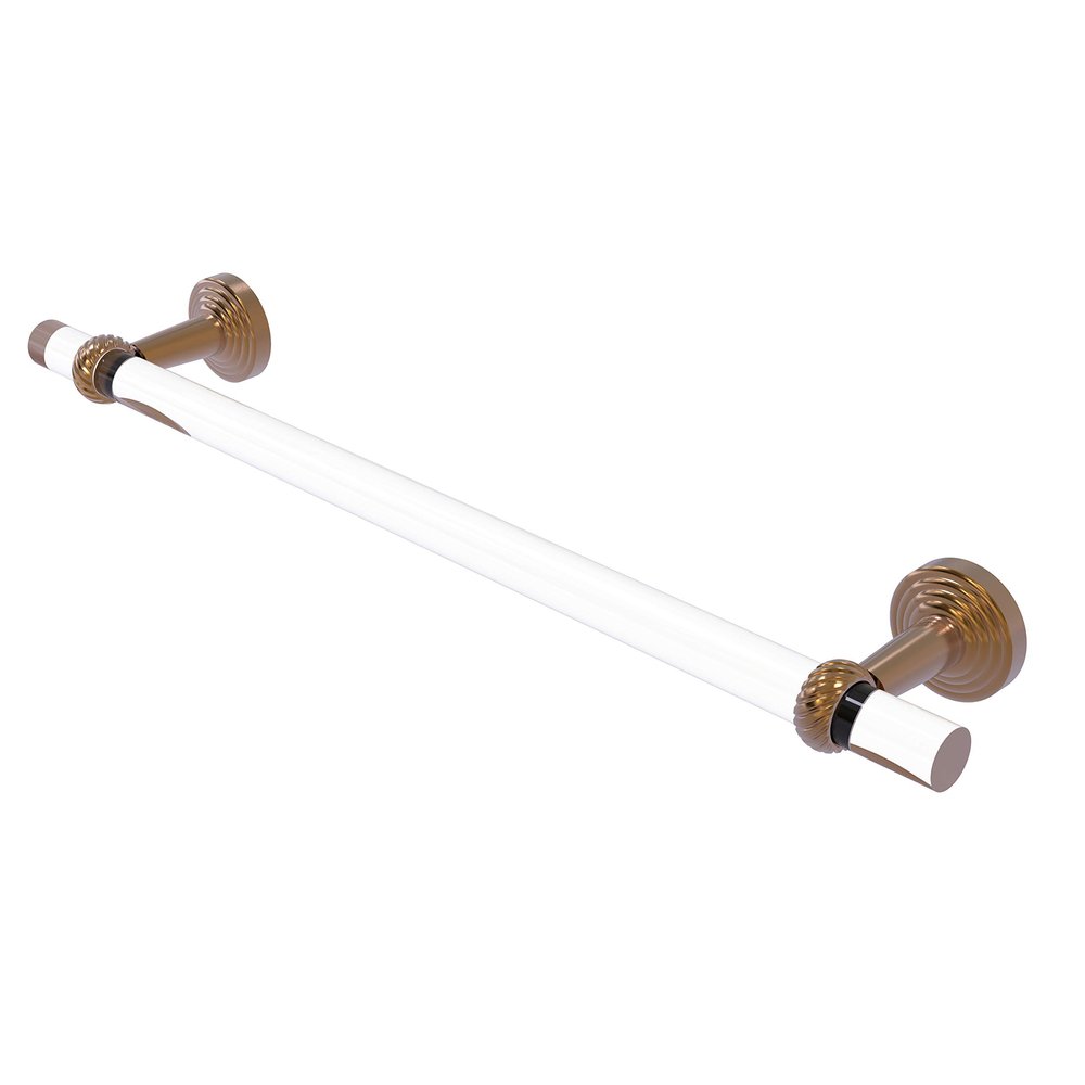 Allied Brass PB-41T-18 Pacific Beach Collection 18 Inch Twisted Accents Towel Bar, Brushed Bronze