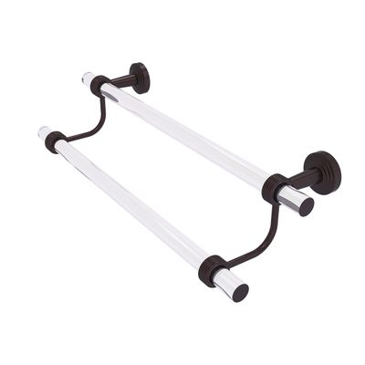 Allied Brass PB-72G-36 Pacific Beach Collection 36 Inch Double Groovy Accents Towel Bar, Antique Bronze