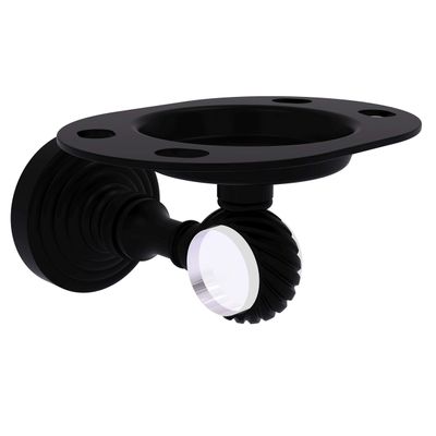 Allied Brass Pacific Grove Collection Twisted Accents Tumbler Toothbrush Holder, Matte Black