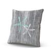Fanaing Gray and Aqua Turquoise Beach and Starfish Pillowcase Home Sofa Decorative 18X18 Inch Square Throw Pillow Case Decor Cushion Covers One-Side Printed view 2