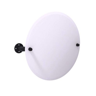 Allied Brass Pipeline Collection Frameless Round Mounted Tilt Wall Mirror, Matte Black