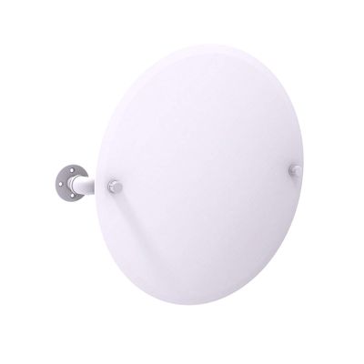 Allied Brass Pipeline Collection Frameless Round Mounted Tilt Wall Mirror, Matte White