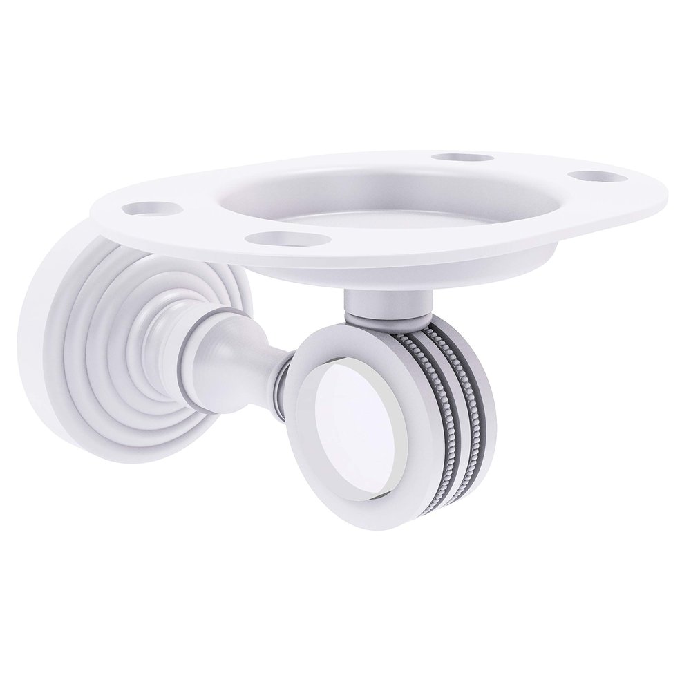 Allied Brass Pacific Grove Collection Dotted Accents Tumbler Toothbrush Holder, Matte White