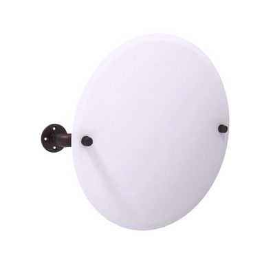 Allied Brass Pipeline Collection Frameless Round Mounted Tilt Wall Mirror, Antique Bronze