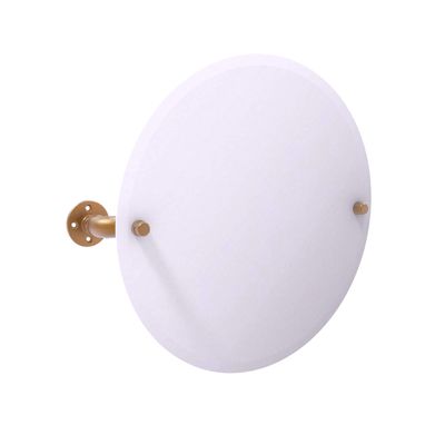 Allied Brass Pipeline Collection Frameless Round Mounted Tilt Wall Mirror, Brushed Bronze