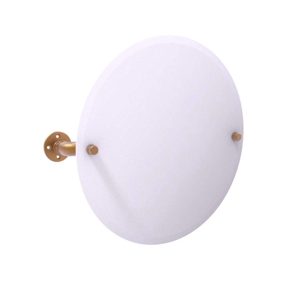 Allied Brass Pipeline Collection Frameless Round Mounted Tilt Wall Mirror, Brushed Bronze