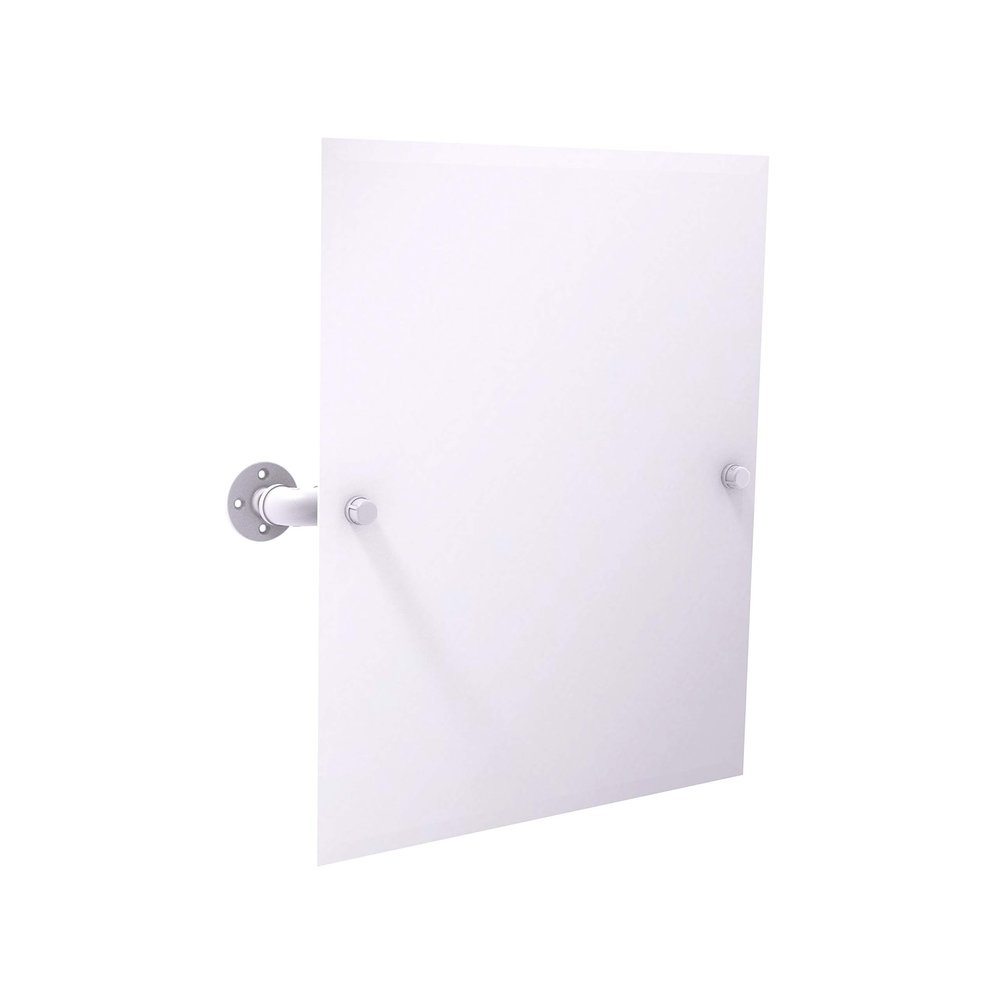 Allied Brass Pipeline Collection Frameless Rectangular Mounted Tilt Wall Mirror, Matte White