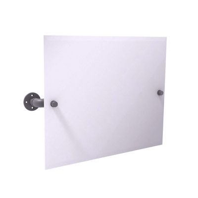 Allied Brass Pipeline Collection Landscape Rectangular Mounted Tilt Wall Mirror, Matte Gray