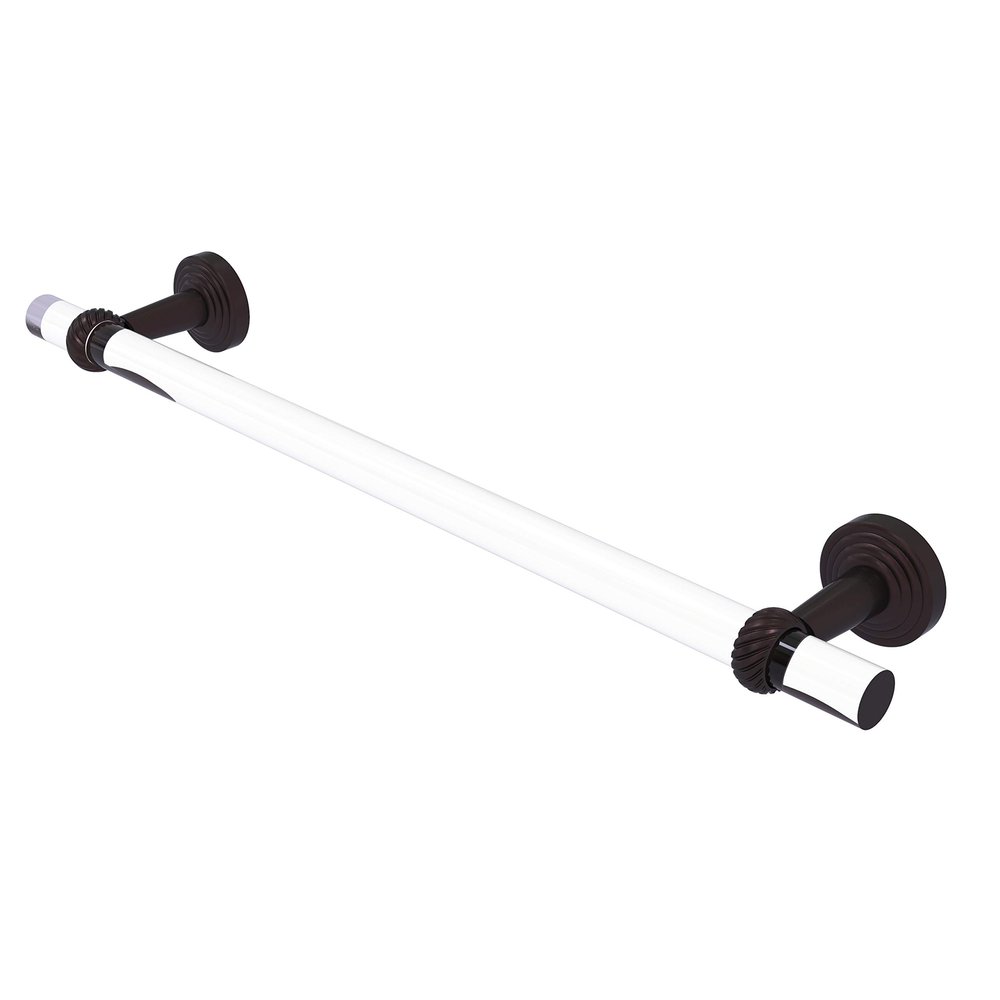 Allied Brass PB-41T-18 Pacific Beach Collection 18 Inch Twisted Accents Towel Bar, Antique Bronze