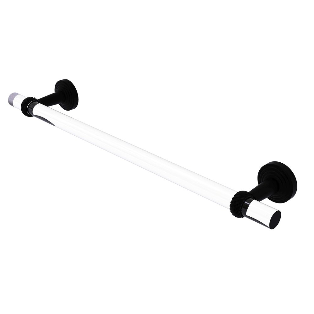 Allied Brass PB-41T-18 Pacific Beach Collection 18 Inch Twisted Accents Towel Bar, Matte Black