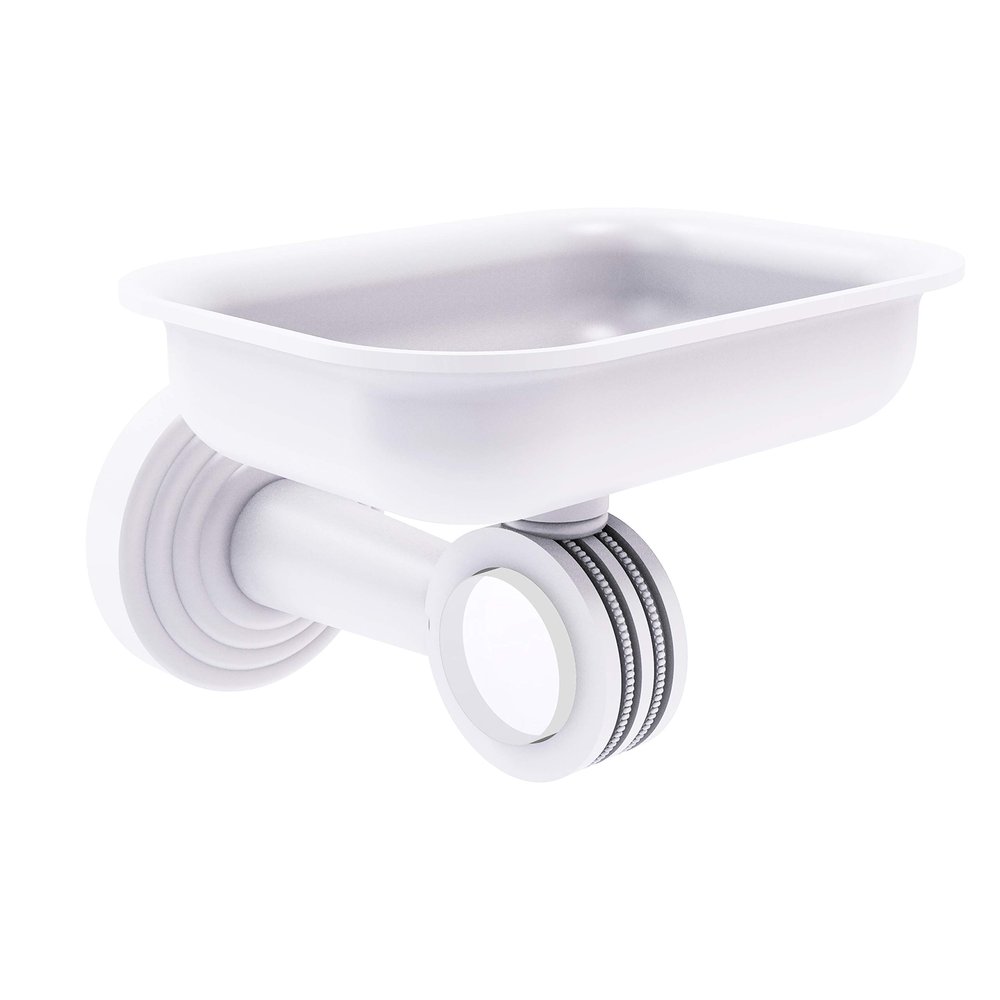 Allied Brass PB-32D Pacific Beach Collection Wall Mounted Holder with Dotted Accents Soap Dish, Matte Gray