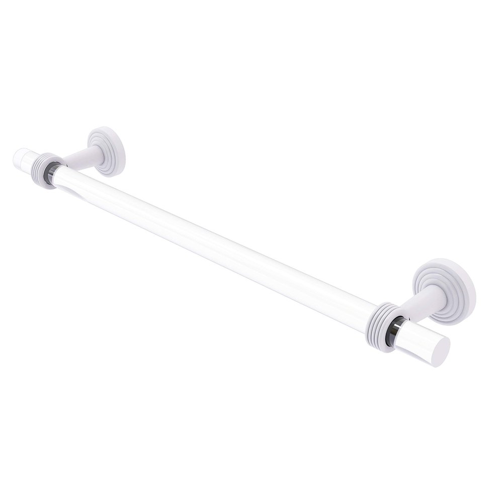 Allied Brass PB-41G-18 Pacific Beach Collection 18 Inch Groovy Accents Towel Bar, Matte White